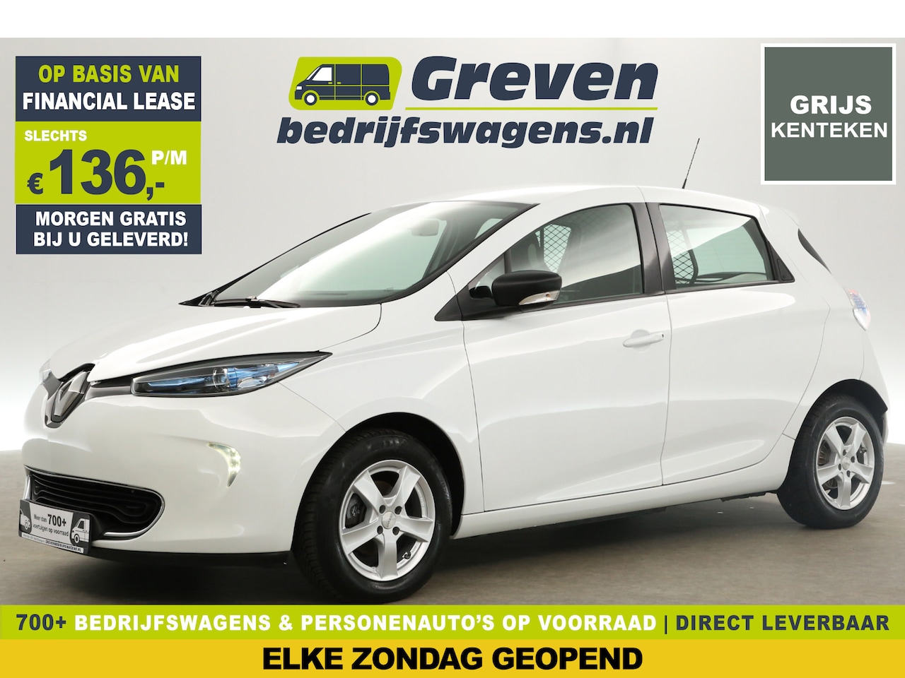 Renault Zoe - Cargo | Huur-accu | 40 kWh | Grijs Kenteken | Elektrisch Automaat | 2 Persoons | VAN Clima - AutoWereld.nl