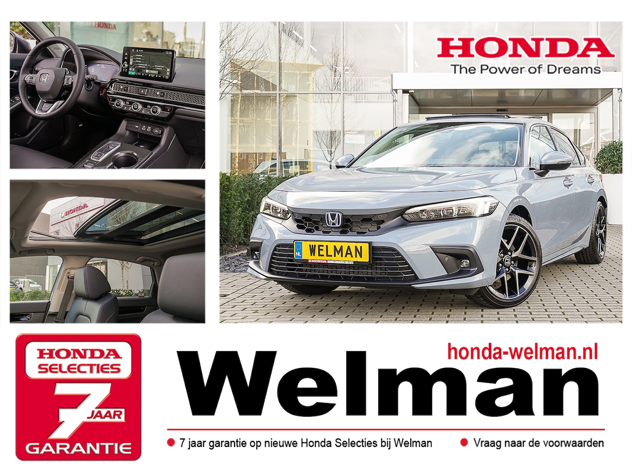 Honda Civic - 2.0i e:HEV ADVANCE - HYBRID - AKTIE - NIEUW - DIRECT RIJDEN!! - AutoWereld.nl