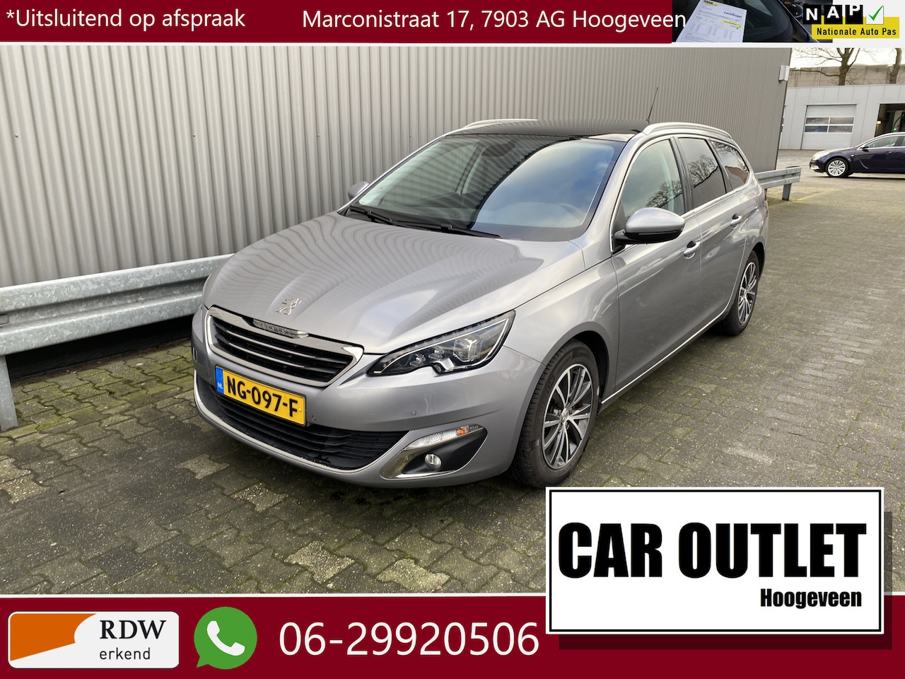 Peugeot 308 SW - 1.2 PureTech Allure 119Dkm.NAP, 1e Eignr, Navi, Pano, CC, Cam, LED, LM, nw. APK – Inruil M - AutoWereld.nl