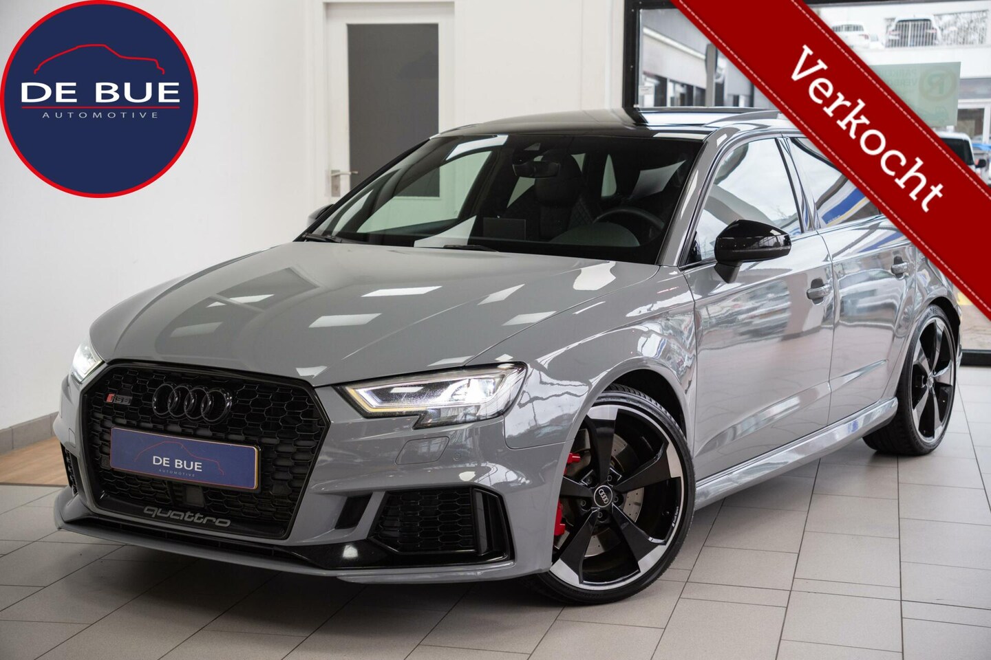 Audi RS3 - 2.5 TFSI Quattro 2e Eig Pano CarPlay Carbon B&O Nardo Grey Dealer onderhouden - AutoWereld.nl