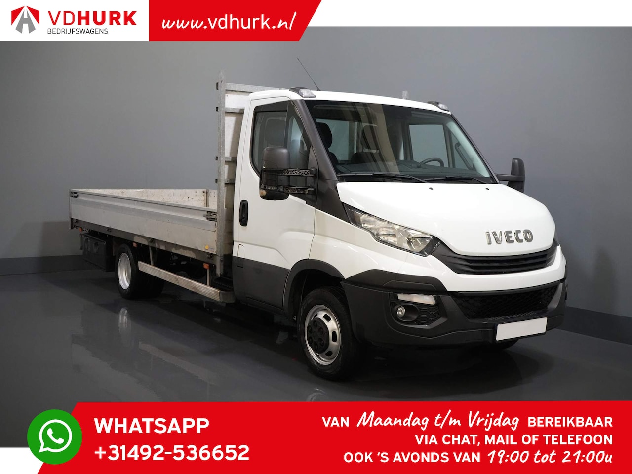 Iveco Daily - 35C15 3.0 150 pk L3 Open Laadbak/ 3.5t Trekverm./ Tachograaf/ Gev.stoel/ Climate/ Cruise/ - AutoWereld.nl