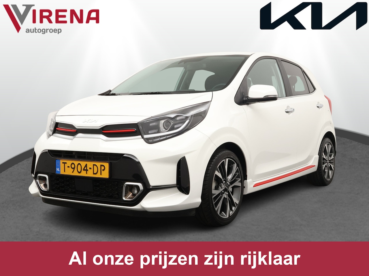 Kia Picanto - 1.0 T-GDi GT-Line 5p 100PK - Cruise Control - Leder - Climate Control - Navigatie - Apple/ - AutoWereld.nl