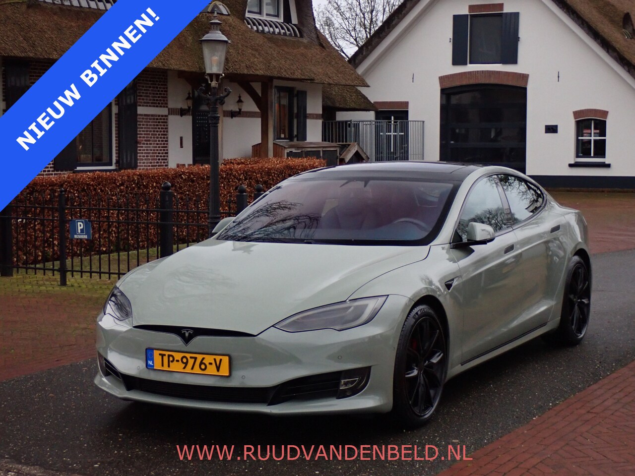 Tesla Model S - 75D OLIVE-GREEN / CHROME-DELETE / 20-INCH / SCHUIFDAK / MCU2 - AutoWereld.nl