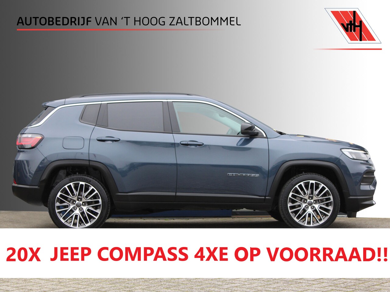 Jeep Compass - 4xe 190 Plug-in Hybrid Electric Night Eagle PANORAMADAK ACC CAMERA 19'' - AutoWereld.nl