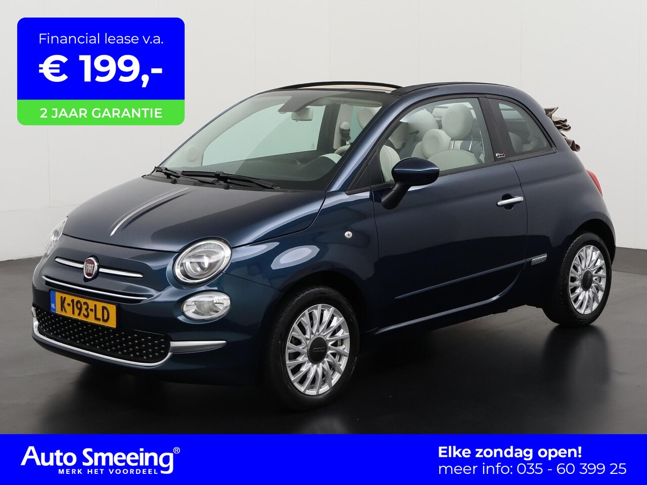 Fiat 500 C - 1.0 Hybrid Lounge | Apple/Android Carplay | Parkeersensor | Lichtmetalen Velgen | Zondag O - AutoWereld.nl