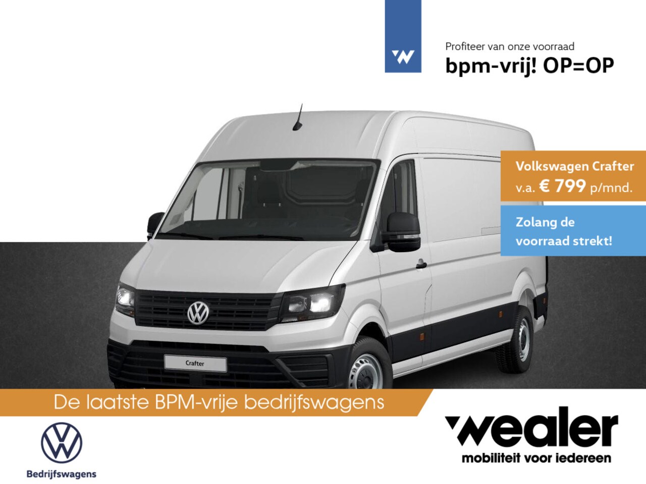 Volkswagen Crafter - Bedrijfswagens Trendline L4 2.0 TDI EU6 103 kW (140 pk) GVW 3.5T WB 4490 MM 6 versn. Hand - AutoWereld.nl