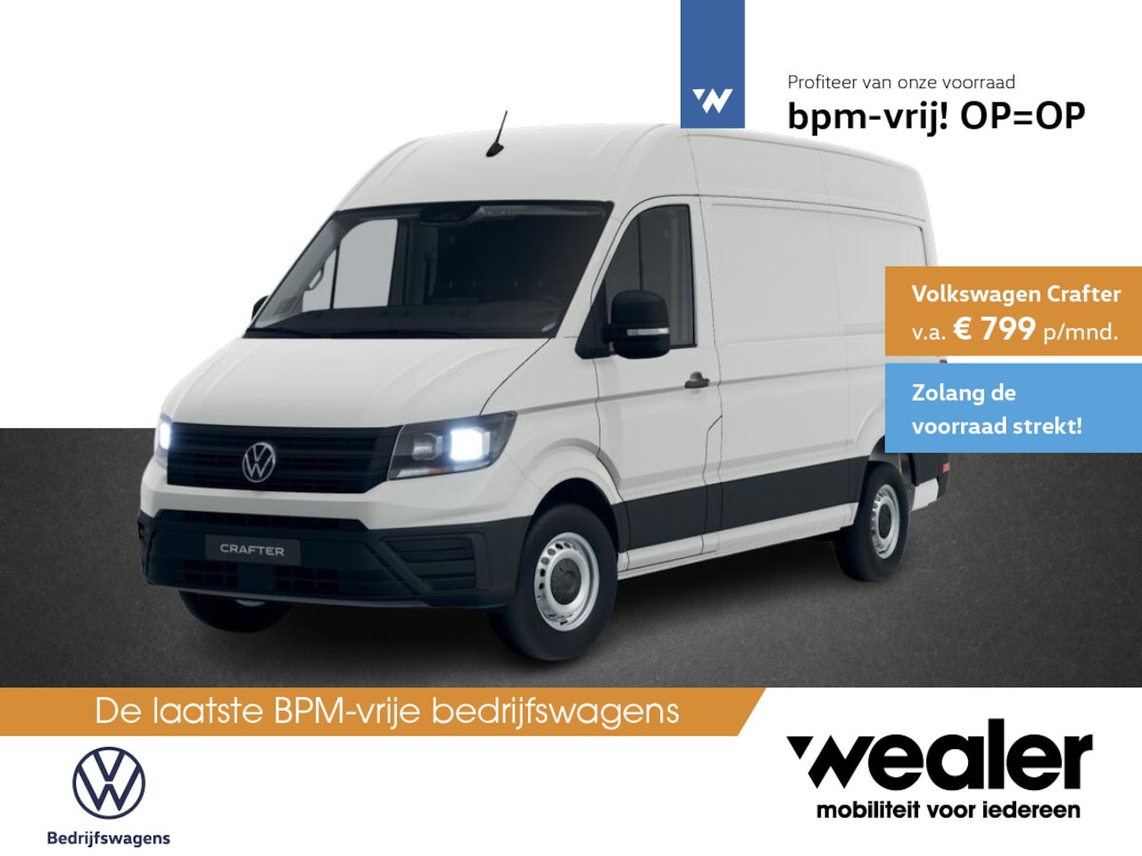 Volkswagen Crafter - Bedrijfswagens Trendline L3 2.0 TDI EU6 103 kW (140 pk) GVW 3.5T WB 3640 MM 6 versn. Hand - AutoWereld.nl