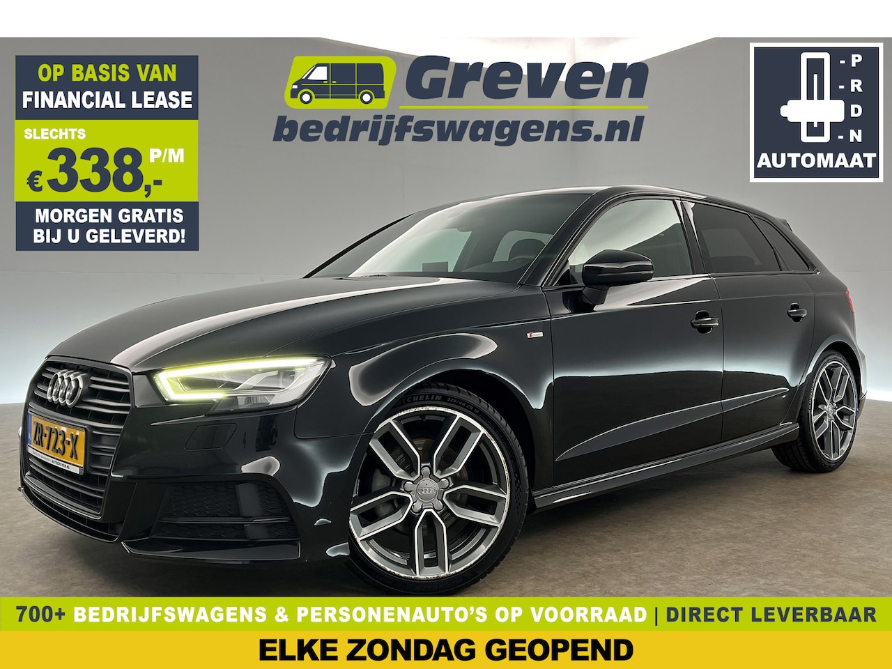 Audi A3 Sportback - 35 TFSI Black Optic S-Line 150PK Automaat LED Carplay Clima Cruise Stoelverwarming Navi Vi - AutoWereld.nl