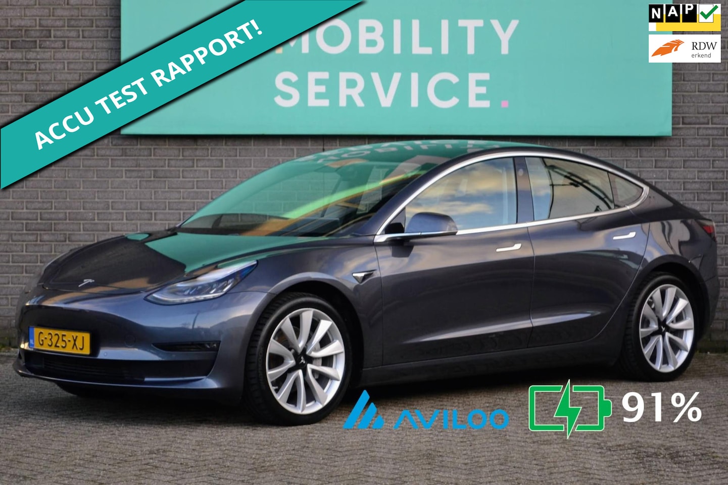 Tesla Model 3 - Long Range RWD Long Range AWD 75 kWh SOH91% Pano AutoPilot LED ACCU- CHECK - AutoWereld.nl