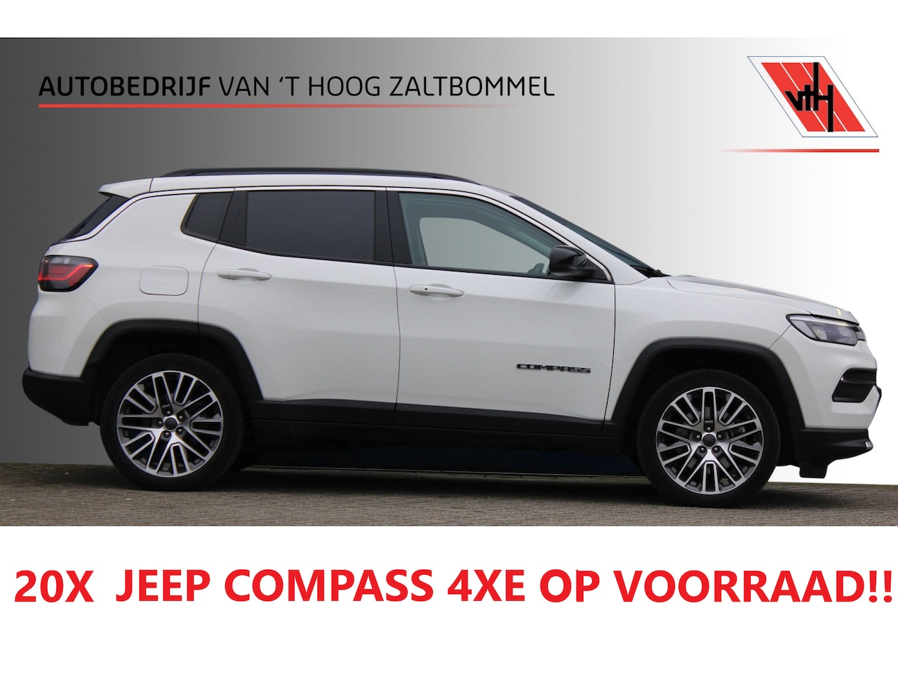 Jeep Compass - 4xe 190 Plug-in Hybrid Electric Night Eagle PANORAMADAK ACC CAMERA 19'' - AutoWereld.nl