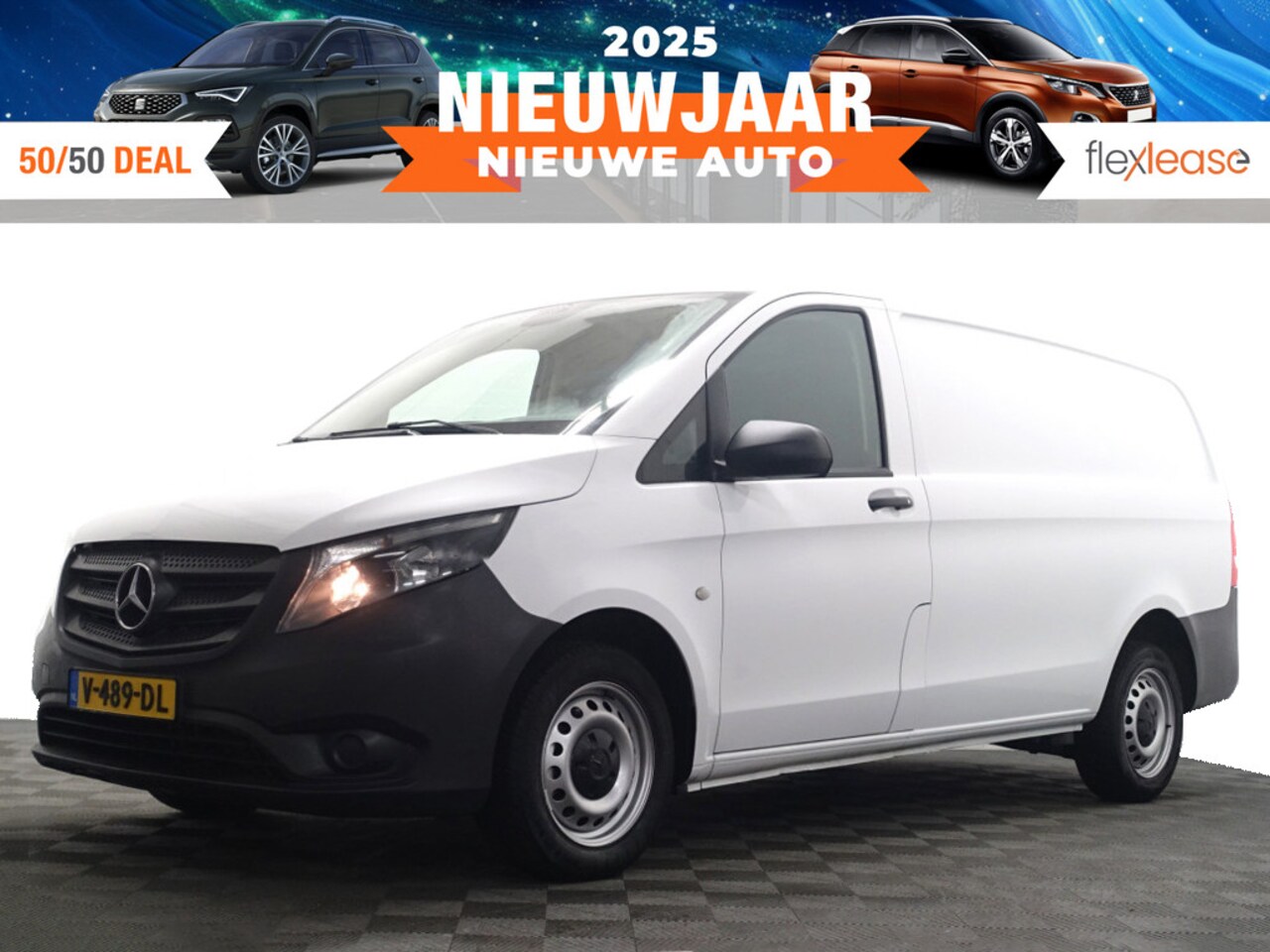 Mercedes-Benz Vito - 109 CDI Euro 6 Lang- Airco, Elek Pakket, 3 Pers, Achterklep, Grijs kenteken - AutoWereld.nl