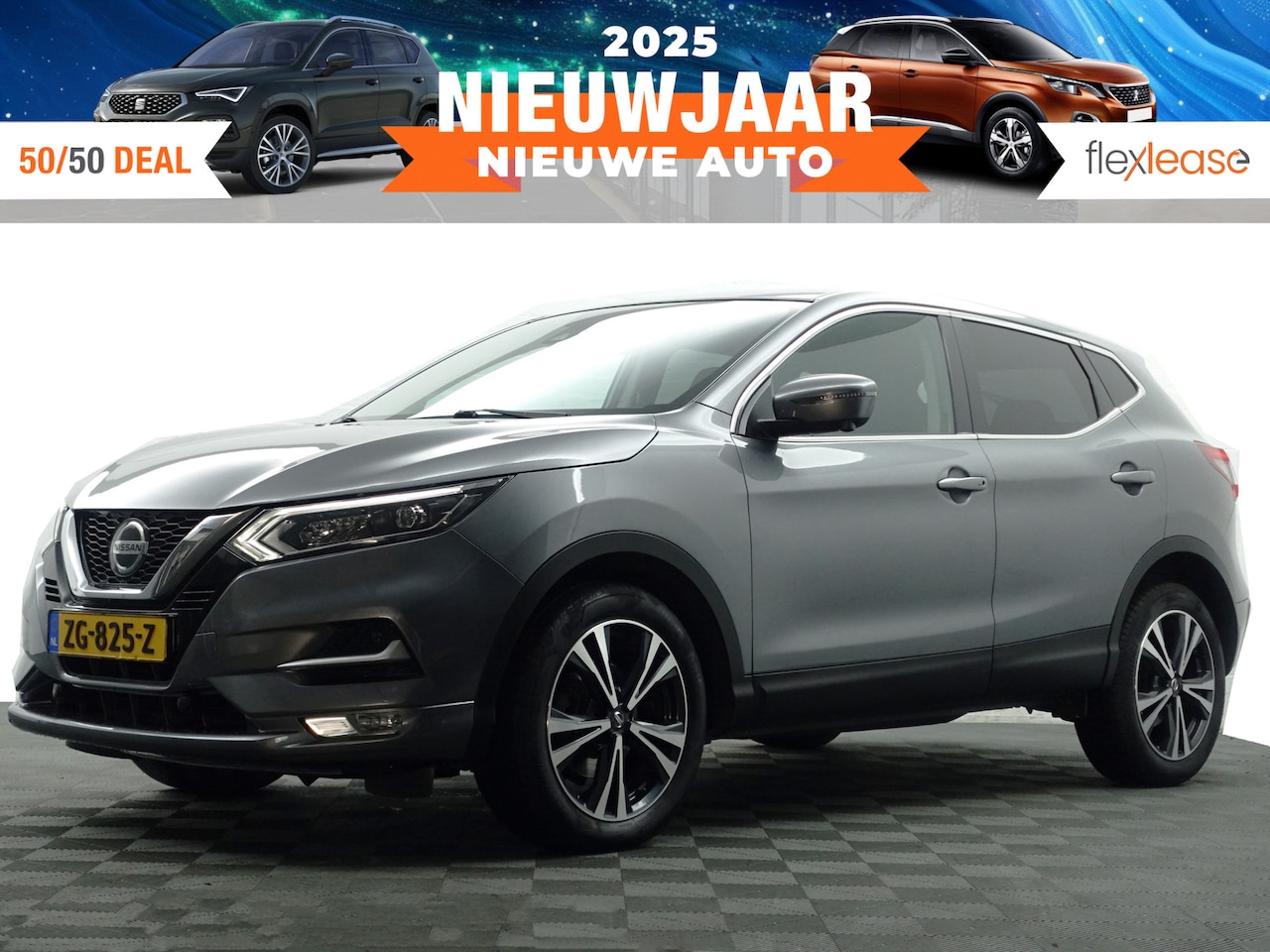 Nissan Qashqai - 1.3 DIG-T Tekna + Aut- 360 Camera, Lane Assist, Stoelverwarming, Elek Leder Interieur - AutoWereld.nl