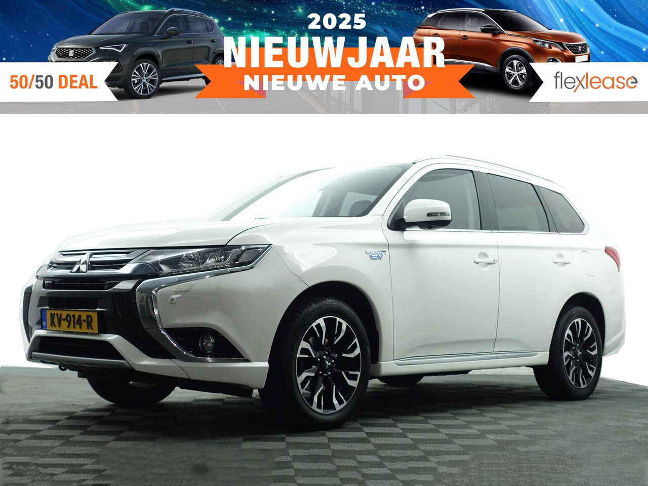 Mitsubishi Outlander - 2.0 PHEV 4WD instyle+ Aut- 360 Camera, Leder, Stuur/Stoelverwarming, Clima, Xenon Led - AutoWereld.nl