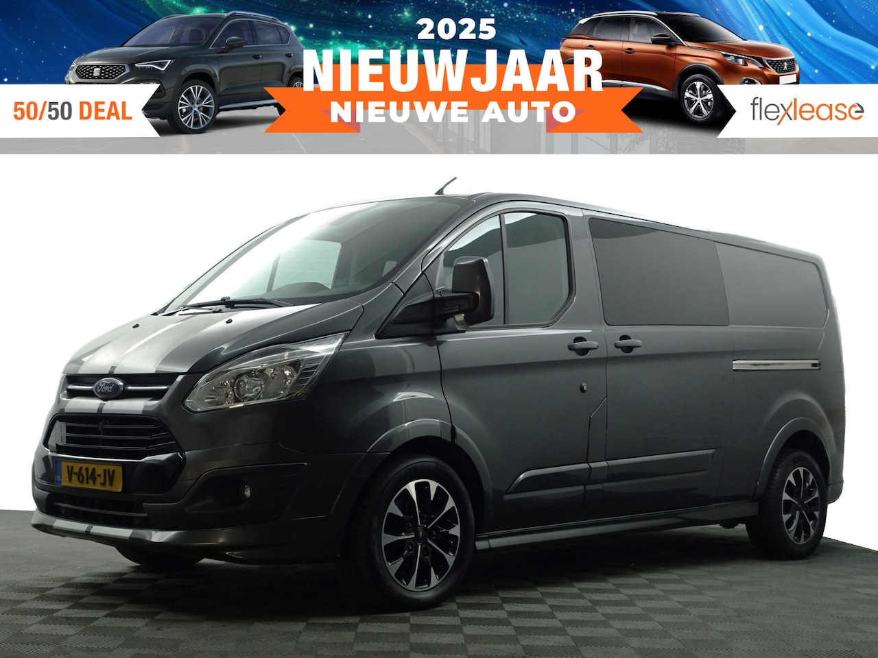 Ford Transit Custom - 290 2.0 TDCI Euro 6 L2 Sport- Dubbele Cabine, 2x Schuifdeur, 5/6 Pers, Camera, Elek Interi - AutoWereld.nl