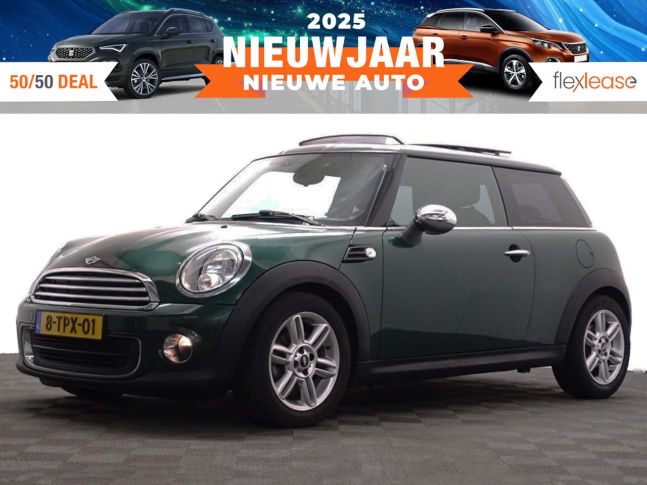 MINI Cooper - S look- Panoramadak, BI-Colour Interieur, Navi, Park Assist, British racing green - AutoWereld.nl