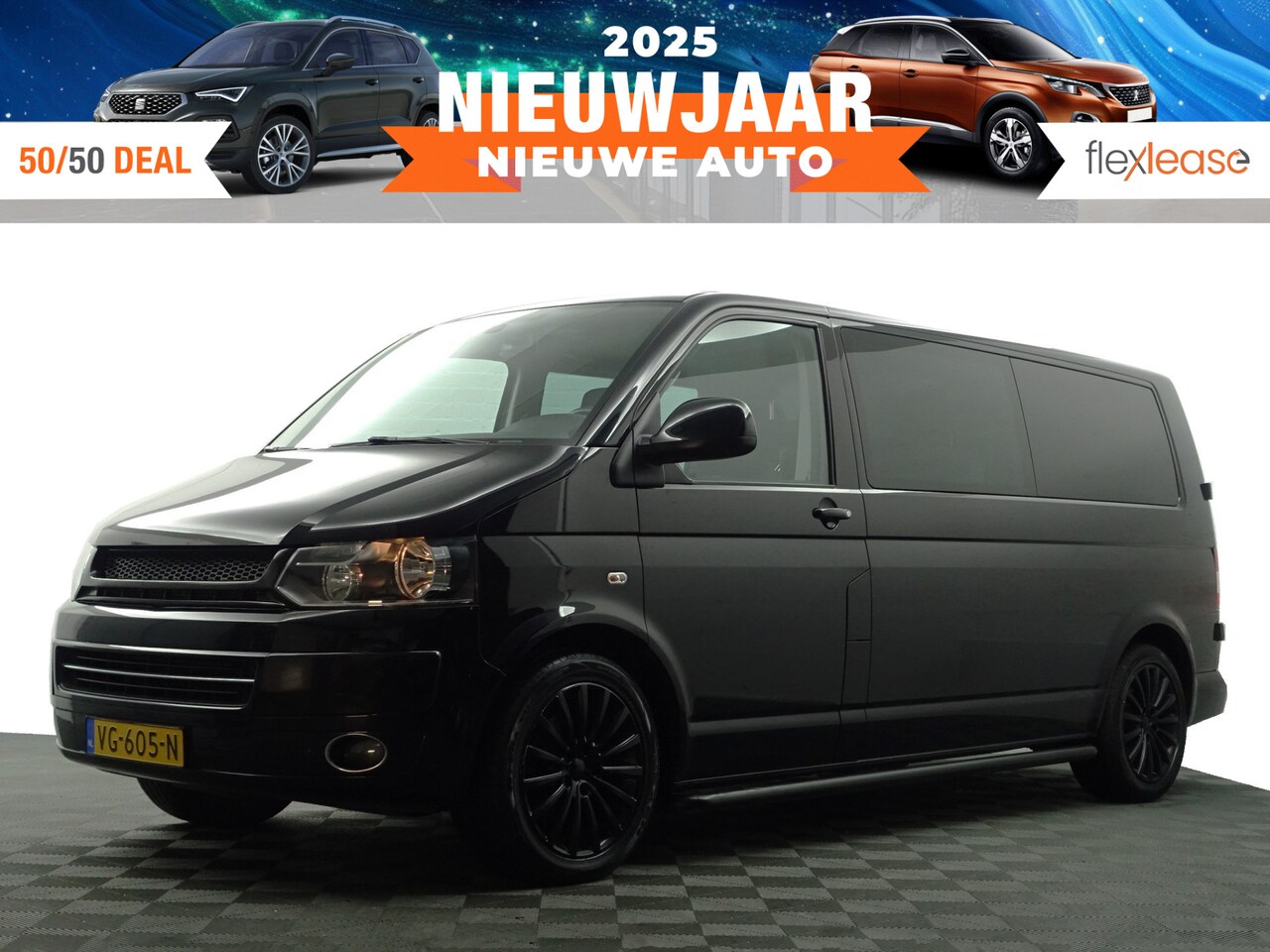 Volkswagen Transporter - 2.0 TDI L2 Highline Aut- Dubbele Cabine, 5 Pers, Schuifdak, Park Assist, Cruise, Navi, Sid - AutoWereld.nl