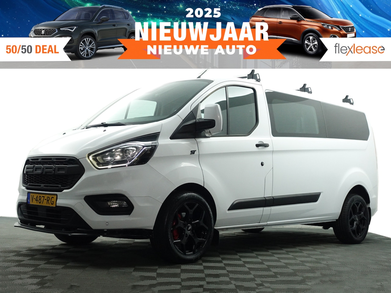 Ford Transit Custom - 300 2.0 TDCI Euro 6 L2 Sportline- Dubbele Cabine, 5/6 Pers, Xenon Led, Stoelverwarming, Cl - AutoWereld.nl