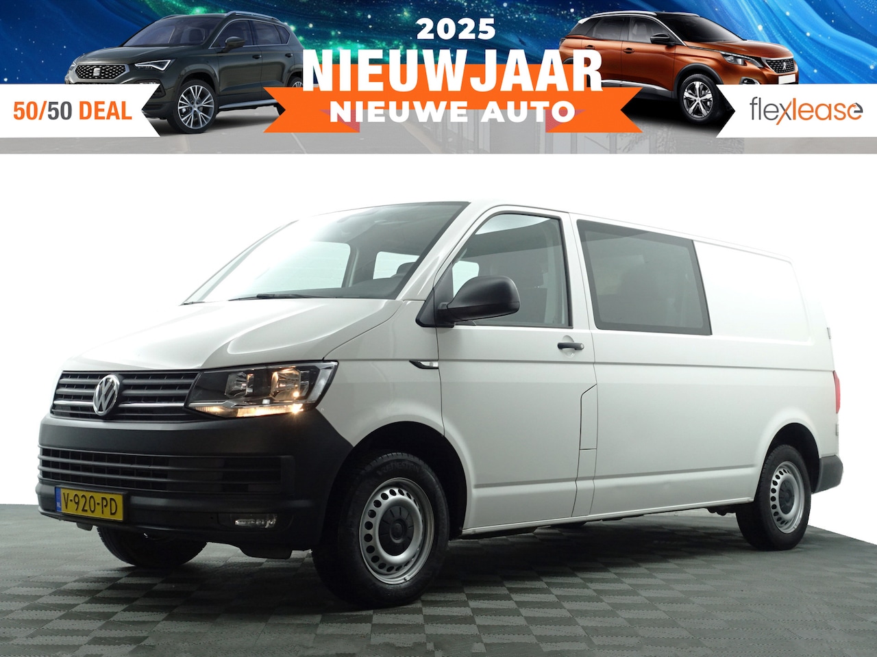 Volkswagen Transporter - 2.0 TDI Euro 6 L2 Highline- Dubbele Cabine, 4/5 Pers, Carplay, Park Assist, Navi, Cruise, - AutoWereld.nl