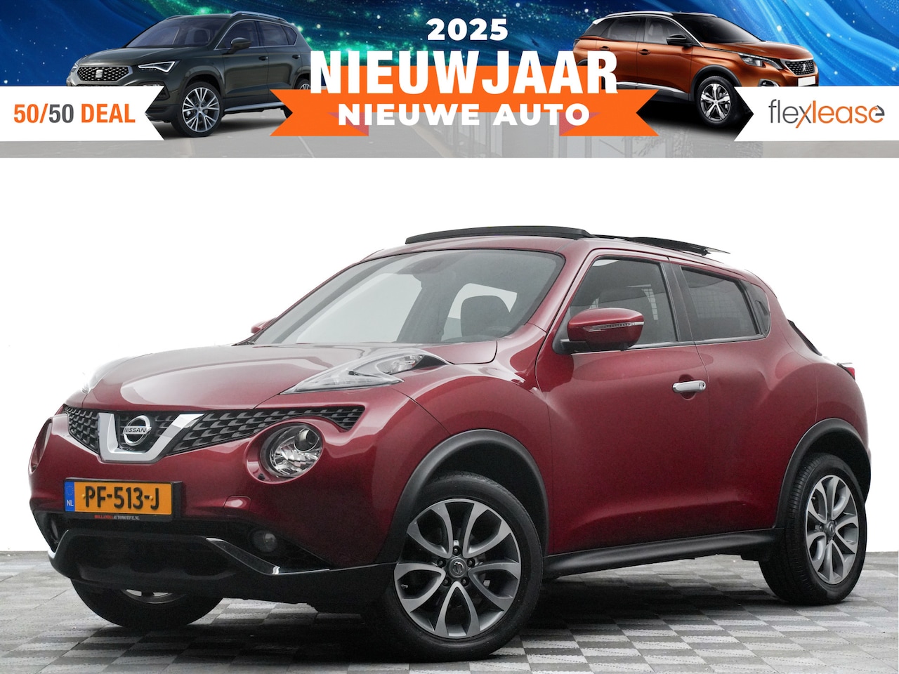 Nissan Juke - 1.6 Tekna Aut- Dealer onderhouden, Panoramadak, 360 Camera, Leder Interieur, Stoelverwarmi - AutoWereld.nl