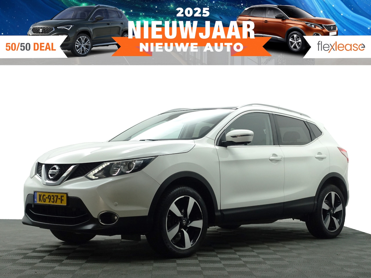 Nissan Qashqai - 1.2 N-Connecta- Panoramadak, 360 Camera, Sfeerverlichting, Xenon Led, Lane Assist, Keyless - AutoWereld.nl