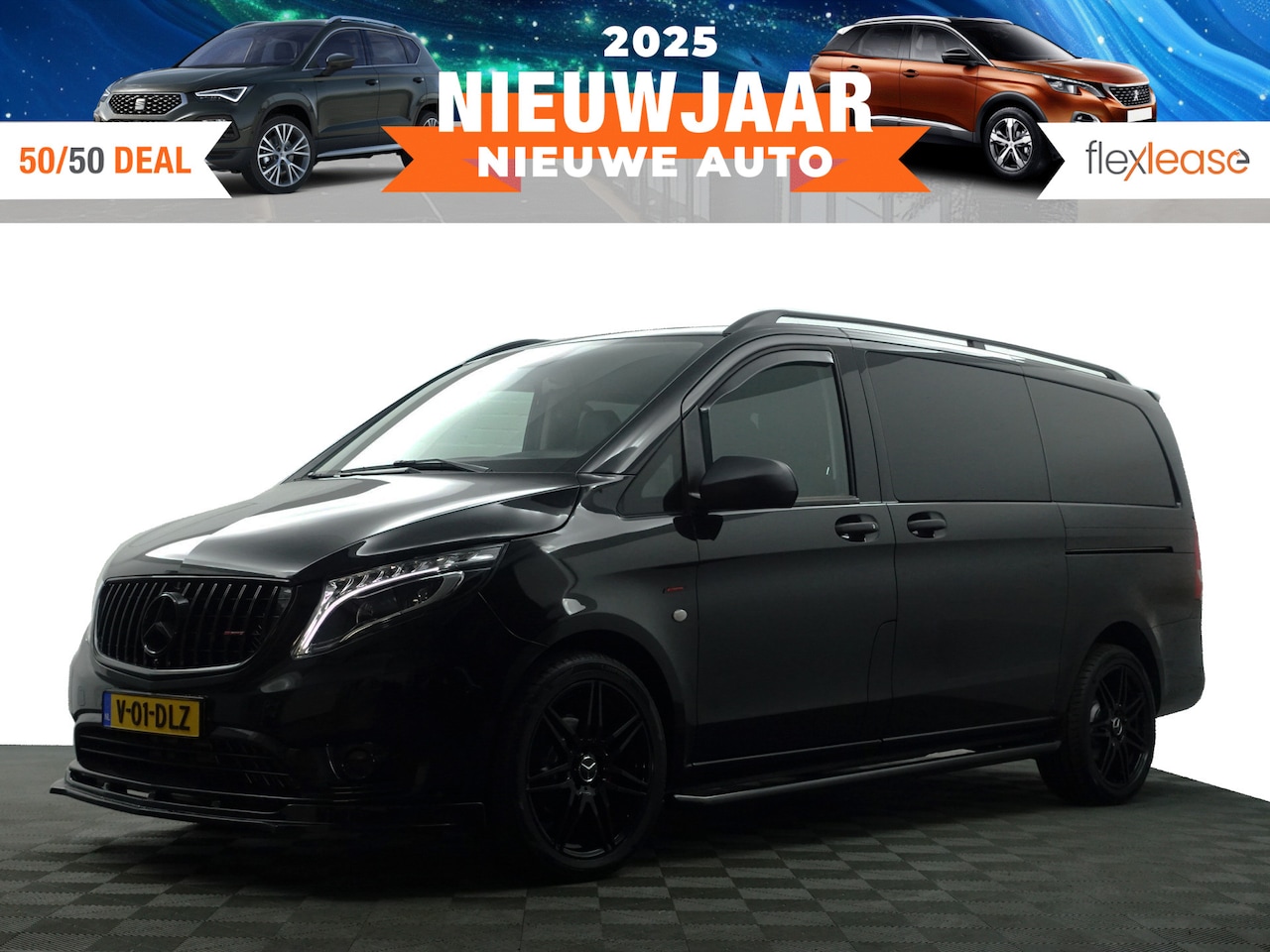 Mercedes-Benz Vito - CDI 215pk AMG Night Edition Lang Aut- Dubbele Cabine, 6 Pers, Xenon Led Matrix, 2x Schuifd - AutoWereld.nl