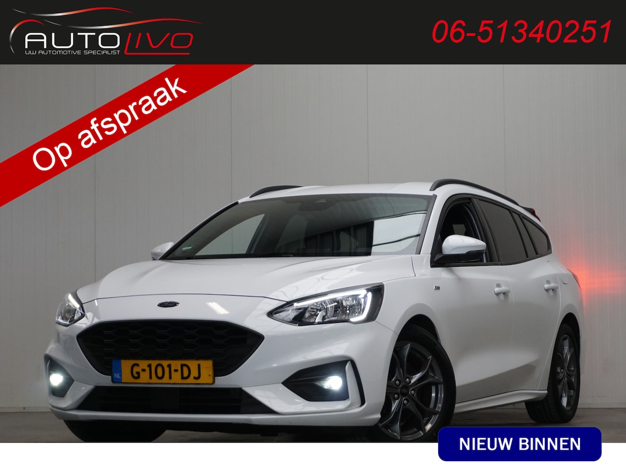 Ford Focus Wagon - 1.5 EcoBoost ST Line Business 180 PK! B & O NAVI STOEL VERW. LED PDC CRUISE etc. - AutoWereld.nl