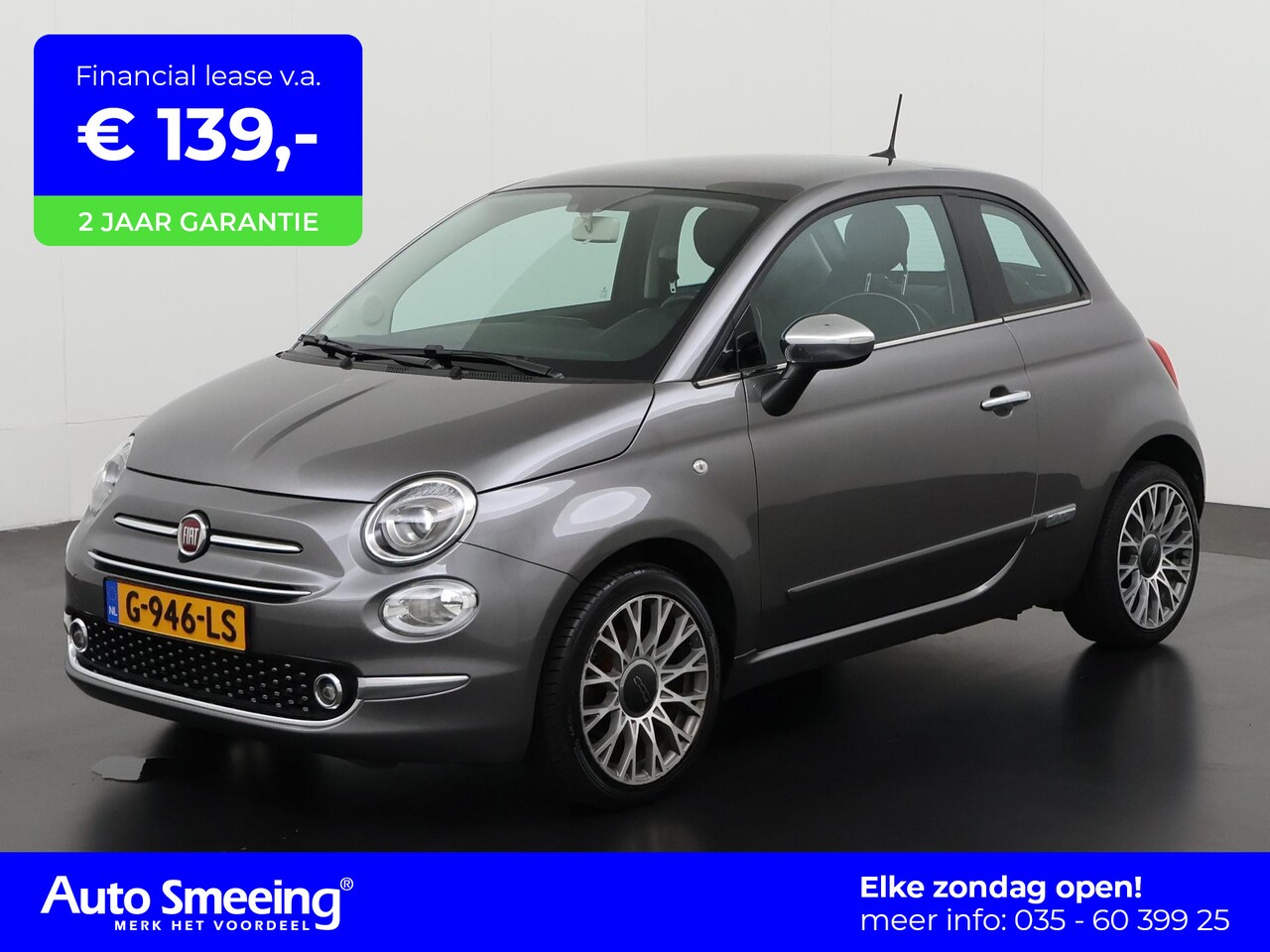 Fiat 500 - 1.2 Lounge | Panoramadak | Navigatie | Parkeersensor | Zondag Open! - AutoWereld.nl