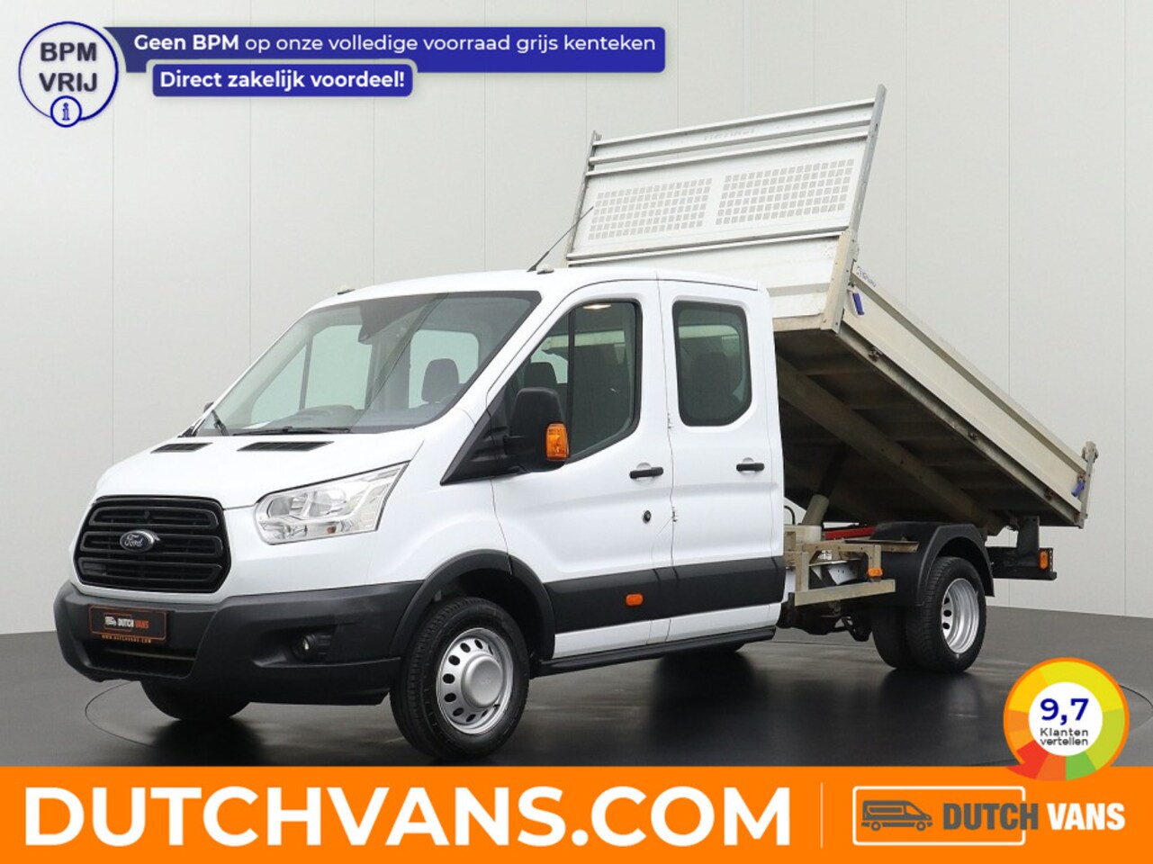 Ford Transit - 2.0TDCI 170PK Dubbele Cabine Kipper | Airco | 7-Persoons | Trekhaak 3500Kg - AutoWereld.nl