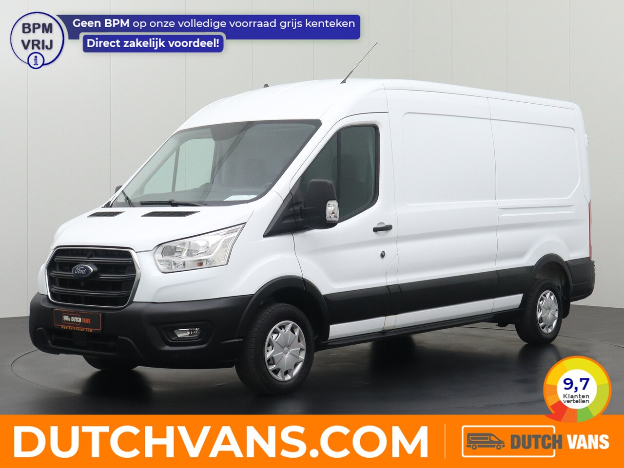 Ford Transit - 2.0TDCI 130PK L3H2 | Airco | Cruise | 3-Persoons | Betimmering - AutoWereld.nl