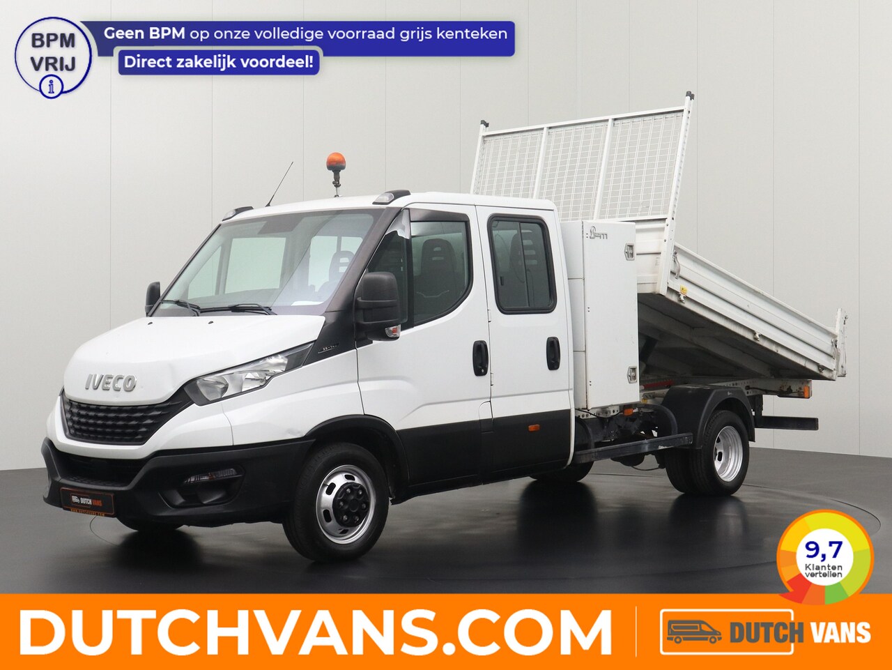 Iveco Daily - 35C14 Dubbele Cabine Kipper | Toolbox | 3500Kg Trekhaak | Airco | Cruise - AutoWereld.nl