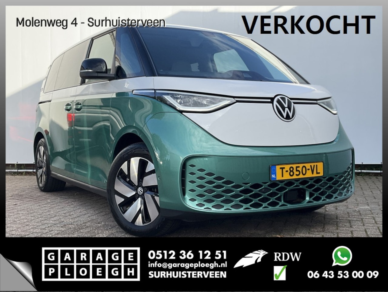 Volkswagen ID. Buzz - 5-Pers 1st 77kWh 204pk Adap.cruise. Camera Carplay Beauty! - AutoWereld.nl