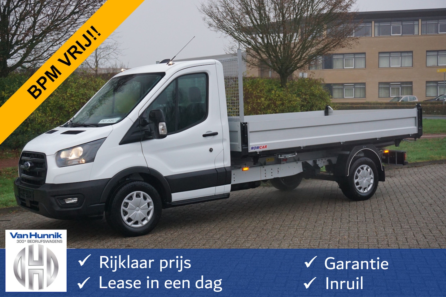 Ford Transit - 350L 3 Zijdige kipper 155PK Tr BPM VRIJ!! Airco, Cruise, Bluetooth, Omvormer!! NR. 680 - AutoWereld.nl