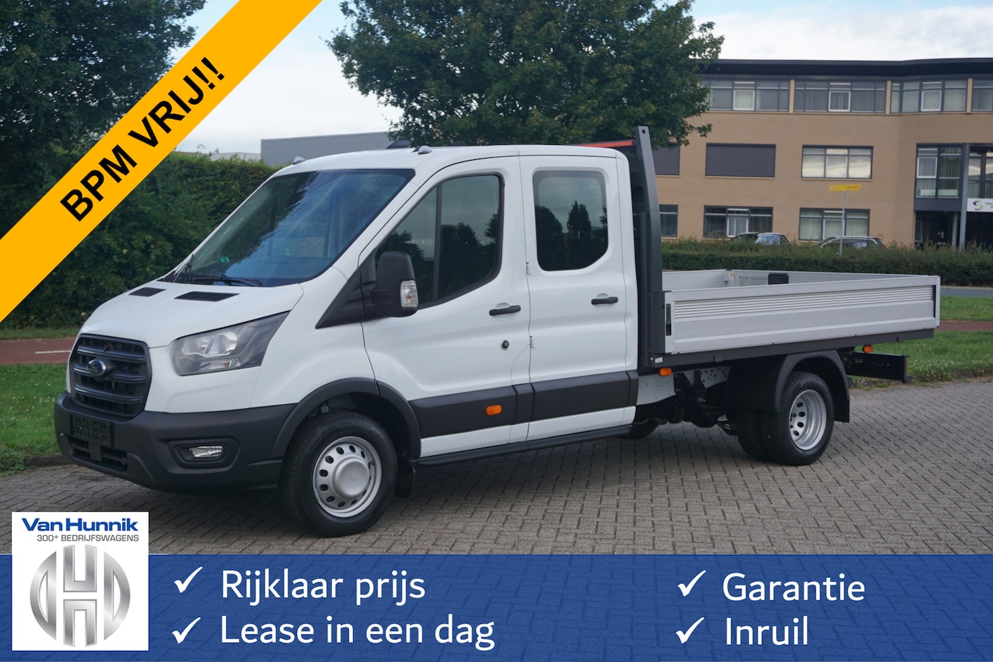 Ford Transit - 350L Open laadbak 170PK DL L4 DOKA BPM VRIJ!! Airco Cruise Trekhaak 7 Zits!! NR. 172 - AutoWereld.nl