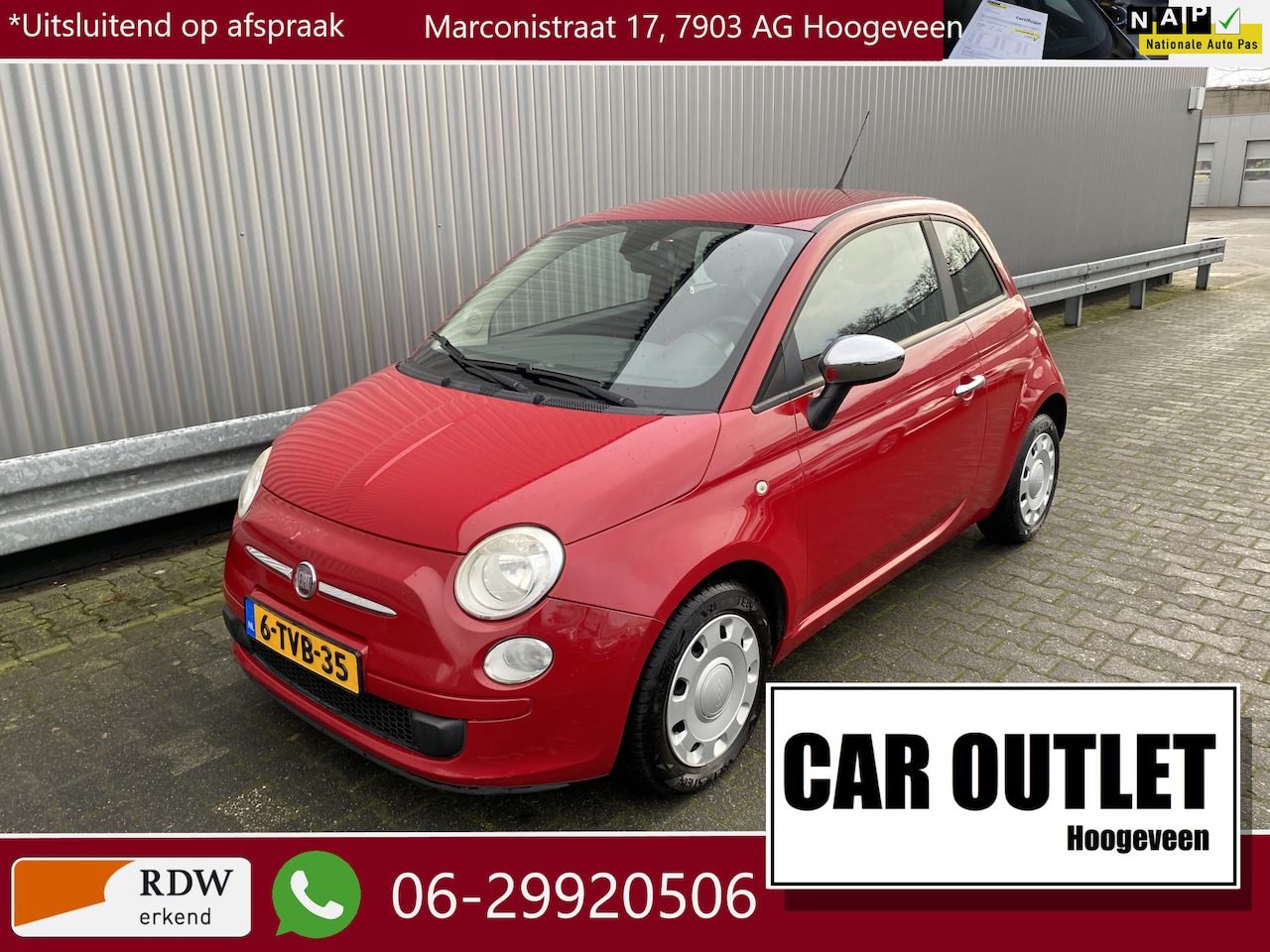 Fiat 500 - 1.2 Pop RED met Airconditioning en Nieuwe APK! – Inruil Mogelijk – - AutoWereld.nl