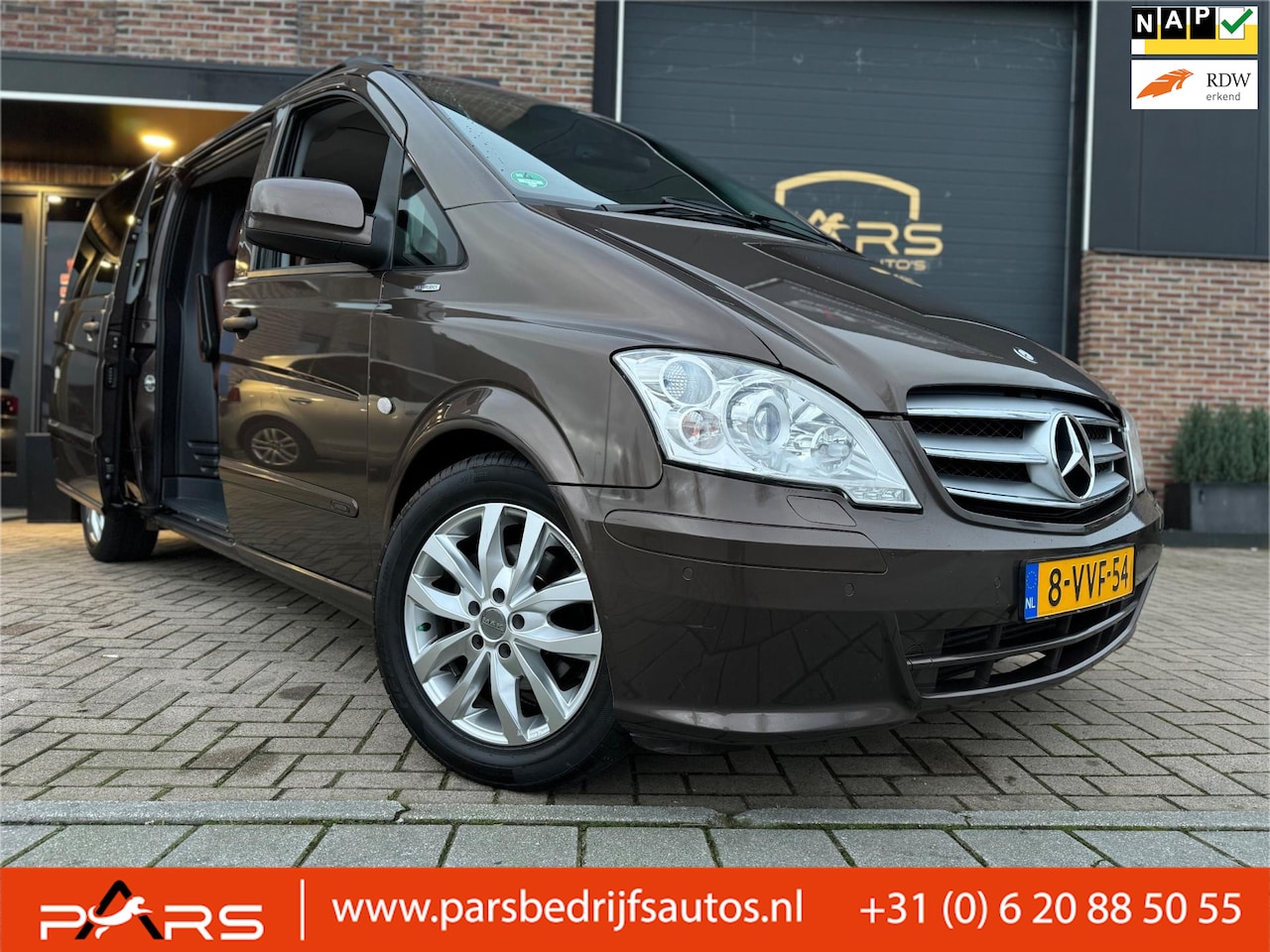 Mercedes-Benz Vito - 122 CDI V6 343 DC Bleu Efficiency Luxe XXL LANG Dubbele Schuifdeuren Airco Navi Cruise Con - AutoWereld.nl