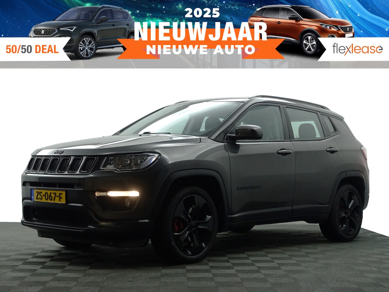 Jeep Compass - 1.4 MultiAir Night Eagle- Camera, Navi, Sport Leder Interieur, Park Assist, Trekhaak - AutoWereld.nl