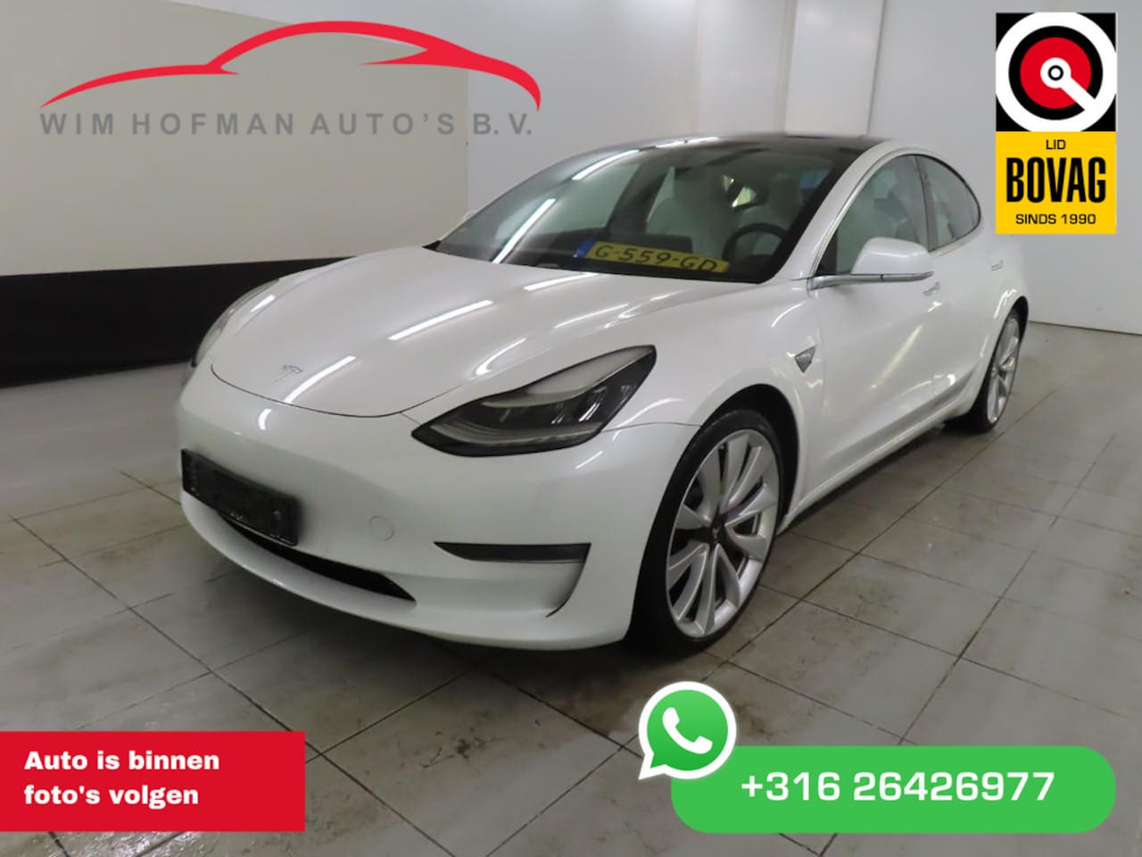 Tesla Model 3 - Performance AWD 75 kWh 462PK Full Self Driving Autopilot Wit Leder 20 inch - AutoWereld.nl