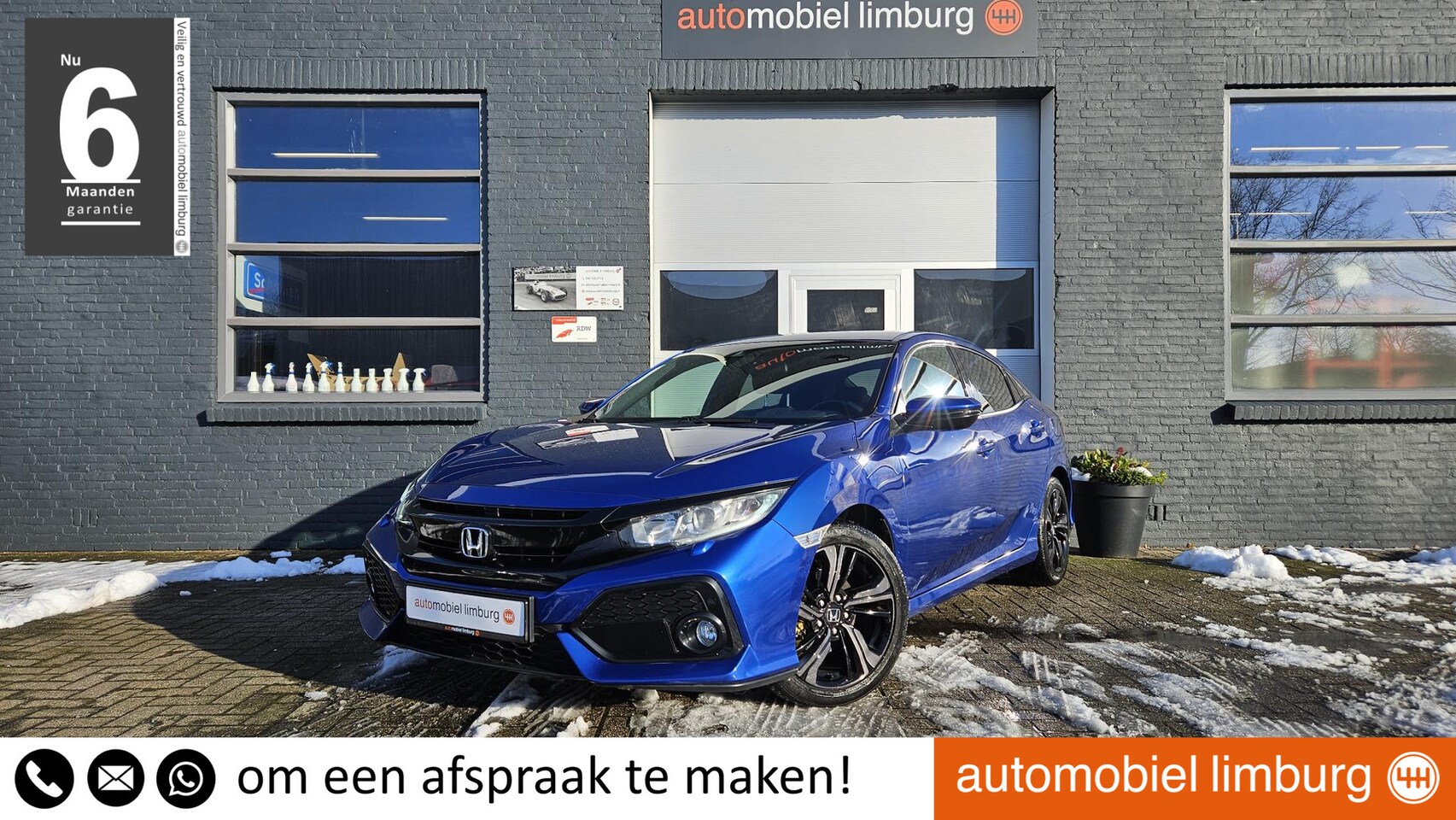 Honda Civic - 1.0 i-VTEC Elegance | SPORTY BLUE | VOLLEDIGE ONDERHOUDSHISTORIE - AutoWereld.nl