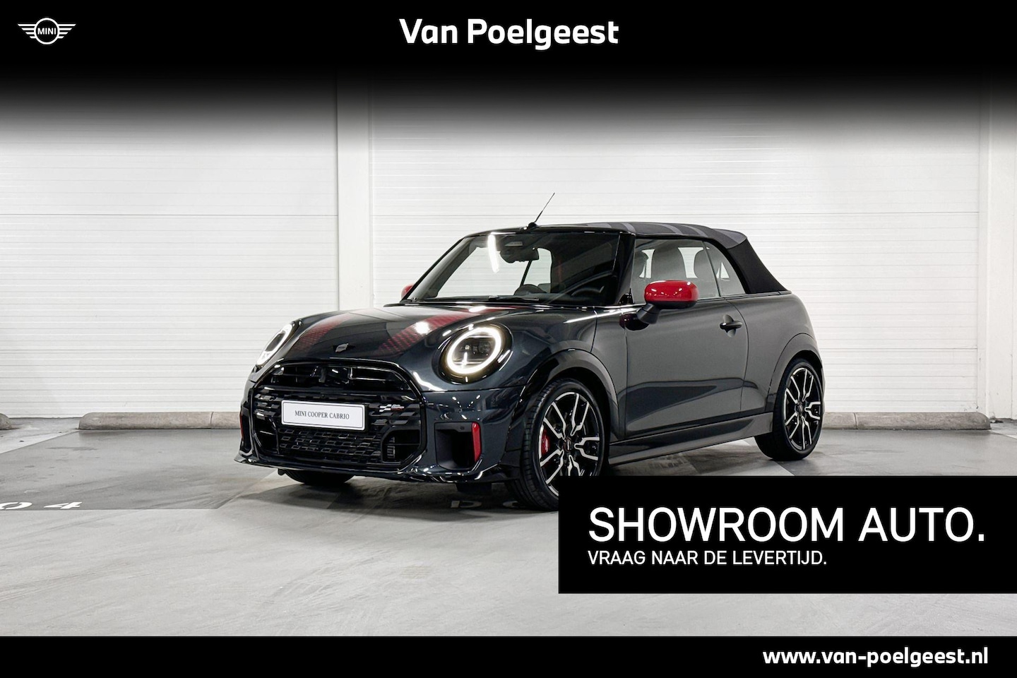 MINI Cabrio - John Cooper Works | Pakket XL | Softtop MINI Yours |  Spiegelkappen en Sport Stripes Chili - AutoWereld.nl