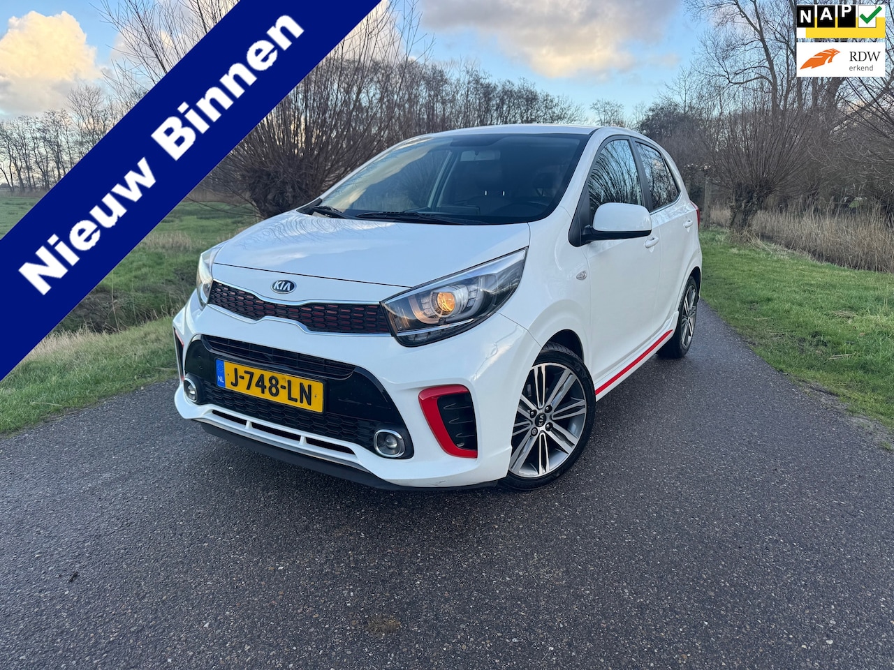 Kia Picanto - 1.0 MPi GT-Line Edition Camera Navi Leder-int Airco NAP Goed Onderhouden - AutoWereld.nl