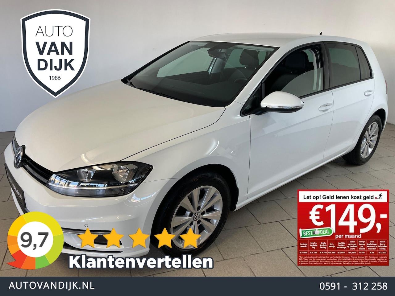 Volkswagen Golf - 1.0 TSI Comfortline Business AIRCO CLIMA NAVI CRUISE APPLE CARPLAY DYNAUDIO LED LAMPEN NIE - AutoWereld.nl