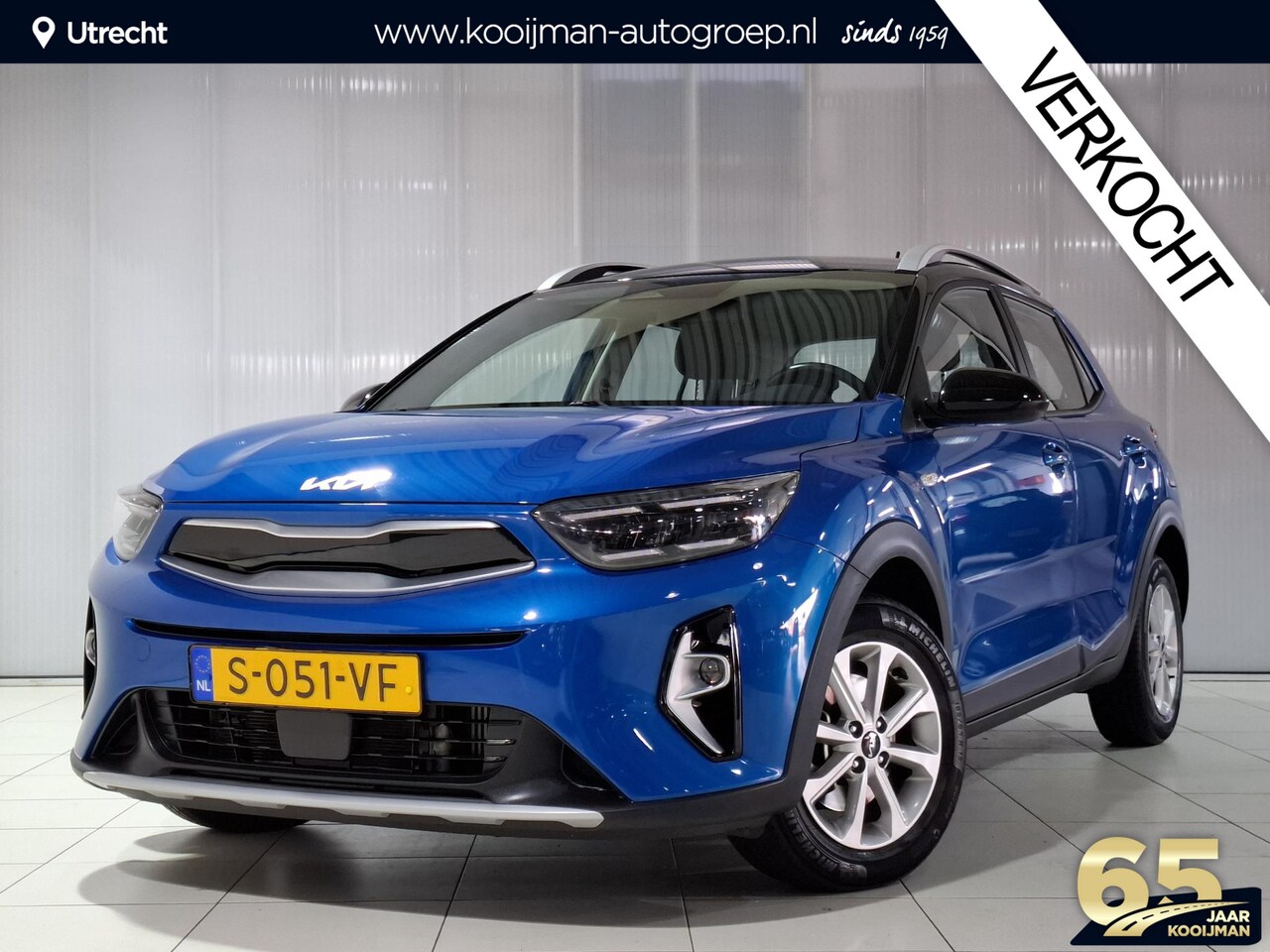 Kia Stonic - 1.0 T-GDi MHEV DynamicLine 1e eigenaar | NL auto | Two-tone uitvoering met zwart dak | Ach - AutoWereld.nl