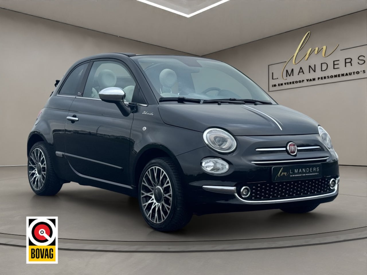 Fiat 500 C - 1.0 Hybrid Dolcevita 2023 ZWART | Cruise Control | Apple CarPlay - AutoWereld.nl