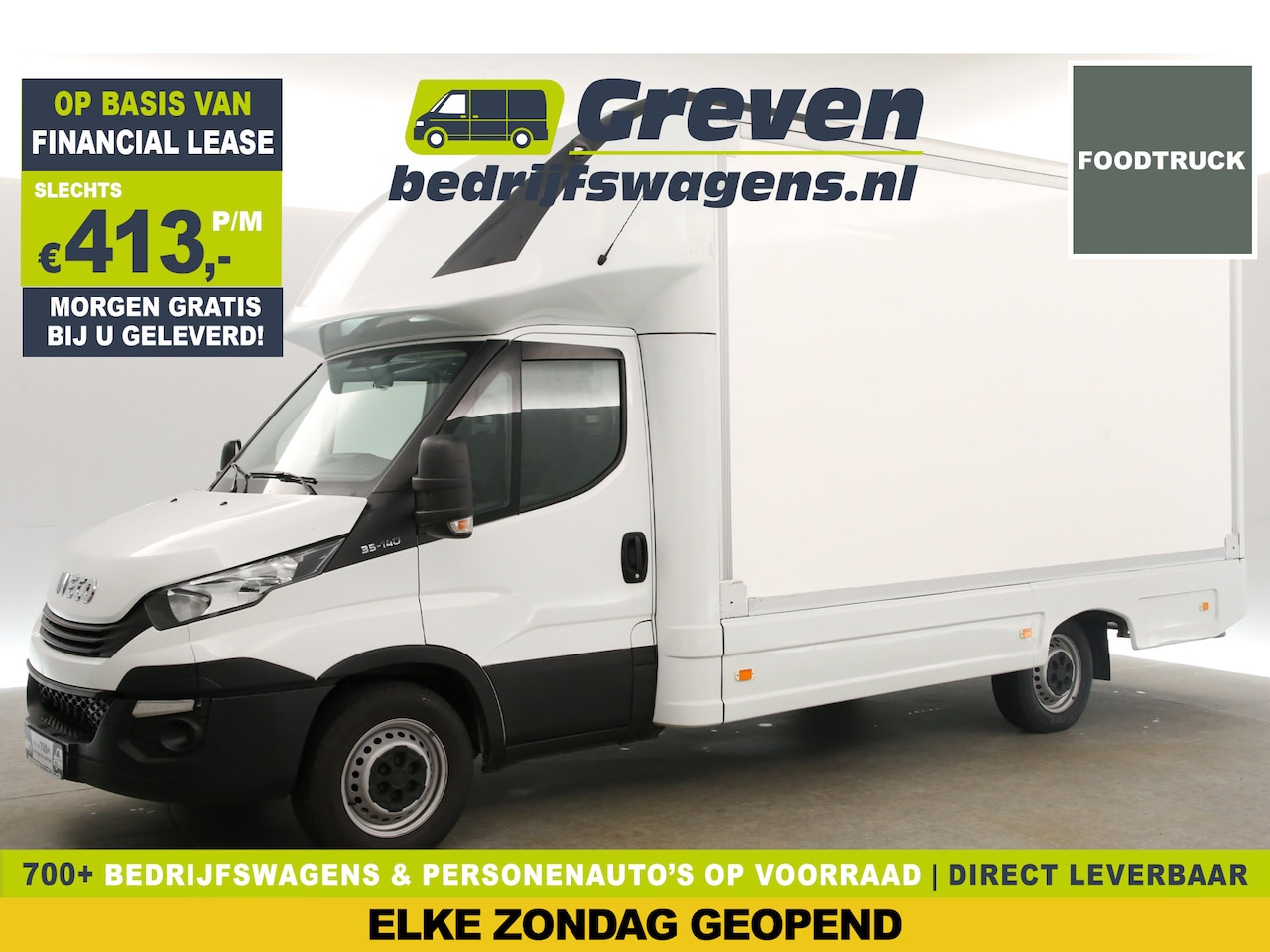 Iveco Daily - 35S14 2.3 410 Foodtruck Camper Verkoopwagen Bakwagen Zijdeur Inrichting Kasten Achterdeur - AutoWereld.nl