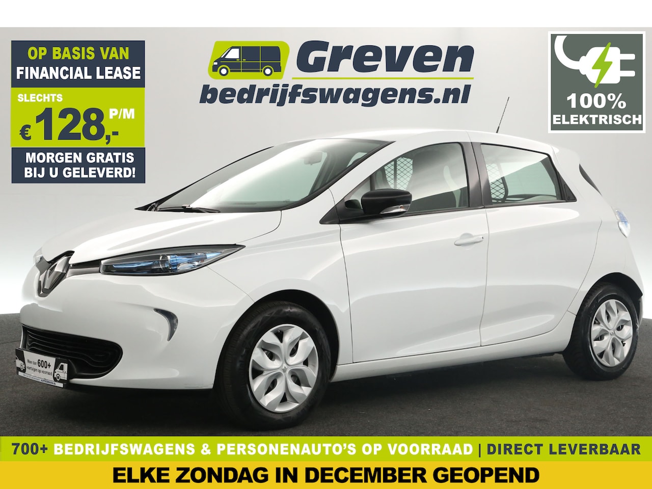 Renault Zoe - Cargo 40Kwh Huur-Accu | Grijs Kenteken | Elektrisch Automaat | 2 Persoons | Airco Cruise C - AutoWereld.nl