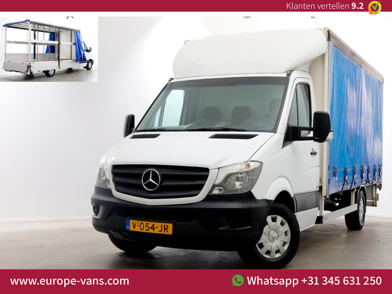 Mercedes-Benz Sprinter - 314 CDI 143pk E6 7G Automaat Open Laadbak met huif/schuifzeilen L440cm 10-2017 - AutoWereld.nl