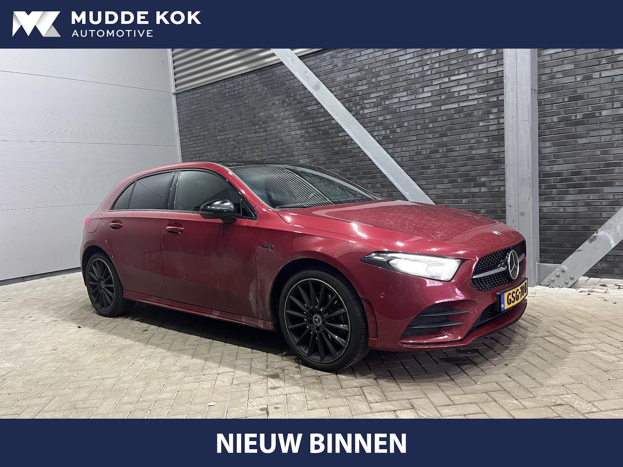 Mercedes-Benz A-klasse - 250 e AMG Line | Designo kleur Magna SLR | 19" Styling A45 | Burmester | Panodak | Distron - AutoWereld.nl