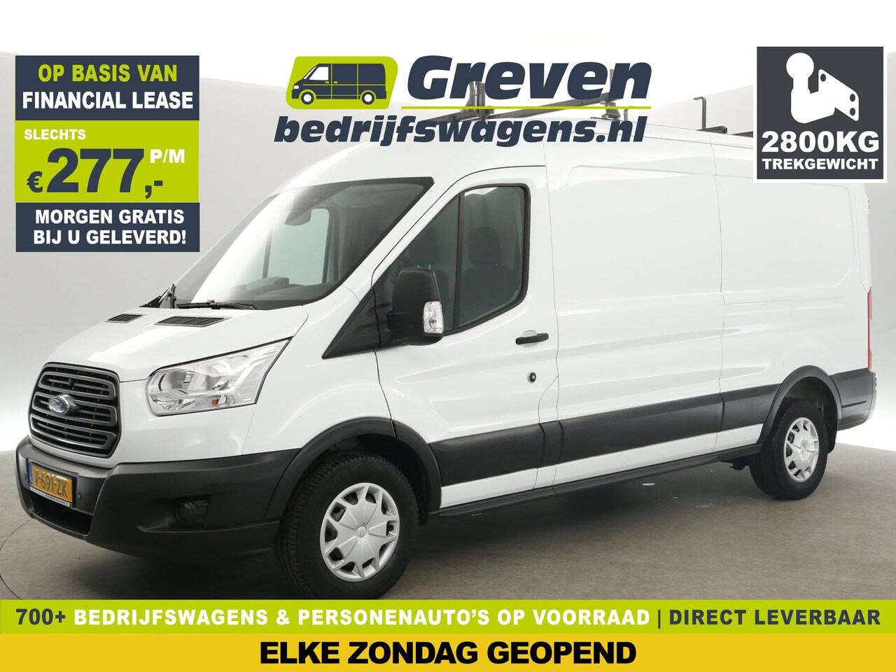 Ford Transit - 350 2.0 TDCI L3H2 2800KG Trekgew. Ladderlift Airco Cruise PDC LED 3 Persoons Elektrpakket - AutoWereld.nl