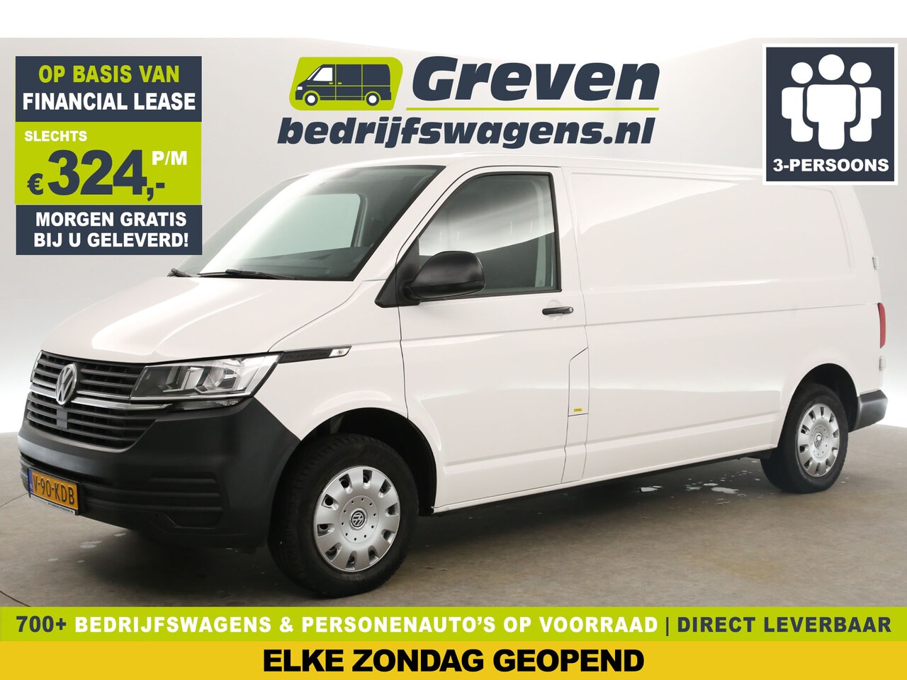 Volkswagen Transporter - 2.0 TDI L2H1 Airco Cruise Parkeersensoren Elektrpakket Trekhaak - AutoWereld.nl