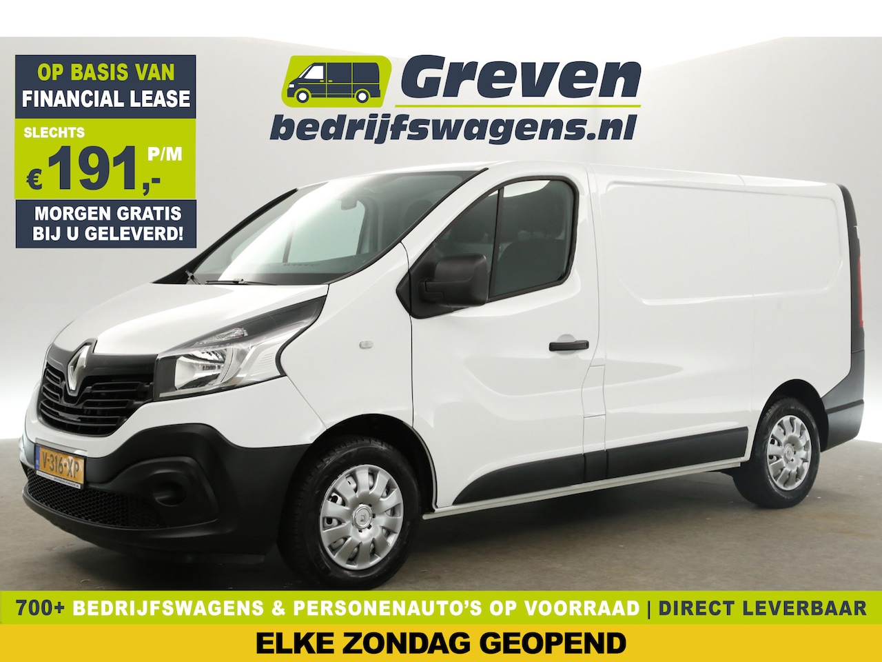 Renault Trafic - 1.6 dCi T29 L1H1 Airco Cruise Navigatie Parkeersensoren Elektrpakket Schuifdeur - AutoWereld.nl